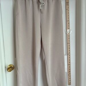 Beige Scuba-Like Lounge Pants with Drawstring-